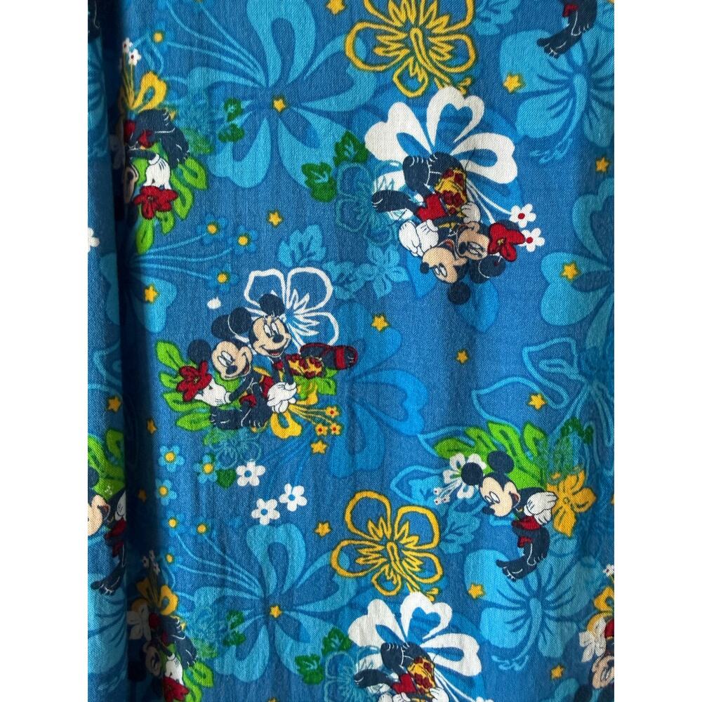 Disney Store Exclusive Vintage Mickey Minnie Hawaiian Dress Womens M Blue Maxi